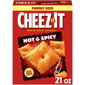 yő500~OFFN[|Lz`[YCbg zbgXpCV[ xCNhXibNNbJ[ 595g Cheez-It Hot and Spicy Baked Snack Crackers, Lunch Snacks, 21 oz y񂹏iz