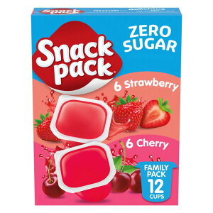 yő500~OFFN[|LzXibNpbN [VK[ Xgx[`F[ W[V[WF 12t@~[pbN Snack Pack Zero Sugar Strawberry and Cherry Flavored Juicy Gels, 3.25 oz Cups, 12 Co
