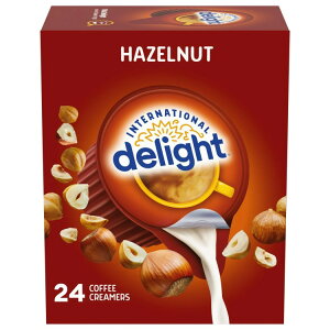 【最大500円OFFクーポン有】インターナショナルデライト ヘーゼルナッツコーヒークリーマー シングル 13ml 24個入り International Delight Hazelnut Coffee Creamer Singles, 0.44 fl oz, 24 Count 【お取り寄せ商品