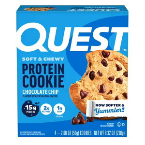 �N�G�X�g �\�t�g���`���[�C�[ �v���e�C���N�b�L�[ �`���R�`�b�v 4���� Quest Soft & Chewy Protein Cookie, High Protein, Chocolate Chip, 4 Count �y�����񂹏��i�z