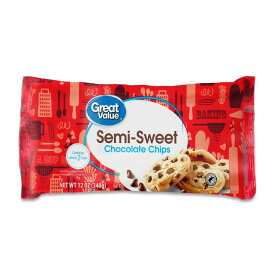 グレートバリュー セミスイート チョコレートベーキングチップ 340g バッグ Great Value Semi-Sweet Chocolate Baking Chips, 12 oz, Bag 【お取り寄せ商品】
