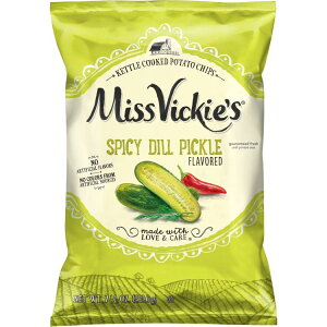 �~�X���B�b�L�[�Y �f�B���s�N���X �P�g���N�b�N�h�|�e�g�`�b�v�X 212.6g Miss Vickies Dill Pickle Kettle Cooked Potato Chips Bag, 7.5 oz �y�����񂹏��i�z