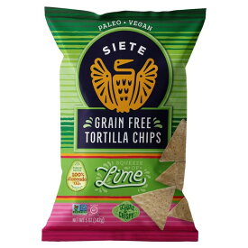 シエテ グレインフリー トルティーヤチップス ライム風味 142g Siete Family Foods Tortilla Chip, Hint of Lime, 5 oz Bag 【お取り寄せ商品】