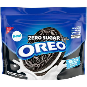 �I���I �[���V���K�[ �`���R���[�g�T���h�C�b�`�N�b�L�[ 10�p�b�N���� OREO Zero Sugar Chocolate Sandwich Cookies, 10 Snack Packs 2 Cookies Per Pack �y�����񂹏��i�z