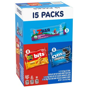 Zbar �X�i�b�N�o�[ RITZ �r�b�g�N���b�J�[��OREO �~�j�N�b�L�[ �o���G�e�B�p�b�N �X�i�b�N�p�b�N 15 �� Zbar Snack Bars, RITZ Bits Crackers & OREO Mini Cookies, Variety Pack, 15 Snack Packs �y�����񂹏��i�z