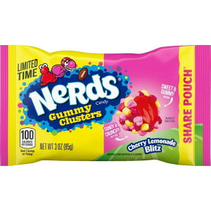 �i�[�Y �O�~�N���X�^�[ �L�����f�B �`�F���[�����l�[�h 85g NERDS Gummy Clusters Candy, Cherry Lemonade, Crunchy and Gummy, 3 oz �y�����񂹏��i�z