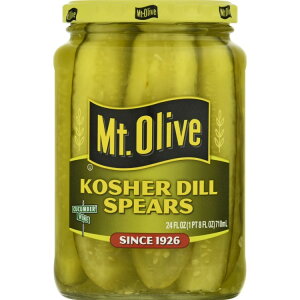 �}�E���g�I���[�u �R�[�V���f�B���s�N���X 710ml Mt. Olive Kosher Dill Pickle Spears, 24 fl oz jar �y�����񂹏��i�z