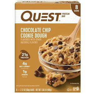 �N�G�X�g �`���R�`�b�v�N�b�L�[�h�E �v���e�C���o�[ 8�{�� Quest Chocolate Chip Cookie Dough Protein Bar, 8pk �y�����񂹏��i�z