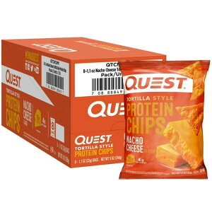 �N�G�X�g �g���e�B�[���X�^�C�� �v���e�C���`�b�v�X �i�`���`�[�Y���� 31g 8�ܓ� Quest Tortilla Style Protein Chips with 18g of Protein, Nacho Cheese Flavor �y�����񂹏��i�z