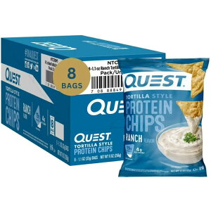 �N�G�X�g �g���e�B�[���X�^�C�� �v���e�C���`�b�v�X �����`���� 31g 8�ܓ� Quest Tortilla Style Protein Chips with 19g of Protein, Ranch Flavor, 1.1 Oz Bags, 8 Count �y�����񂹏��i�z