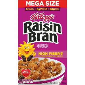 �P���b�O ���[�Y���u���� ���H�p�V���A�� ���@�� �S������28g ���K�T�C�Y 836g Kellogg�fs Raisin Bran Breakfast Cereal, High Fiber, 28g Whole Grain, Mega Size, 29.5 oz �y�����񂹏��i�z