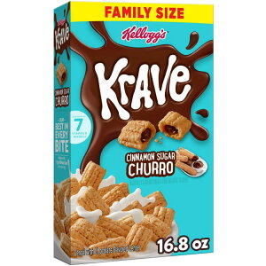 yő500~OFFN[|LzPbO NCuVA ViVK[` 476g Kellogg's Krave Cereal Cinnamon Sugar Churro 16.8oz y񂹏iz
