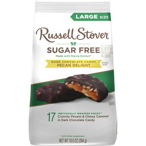 ���b�Z�� �X�g�[�o�[ �V���K�[�t���[ �_�[�N�`���R���[�g �s�[�J���f���C�g �L�����f�B 284g RUSSELL STOVER Sugar Free Dark Chocolate Pecan Delights Candy, 10 oz �y�����񂹏��i�z