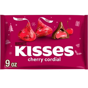 n[V[Y LbX `F[R[fBA t[o[ NX}XLfB 255g Hershey's Kisses Cherry Cordial Flavored Christmas Candy, Bag 9 oz y񂹏iz
