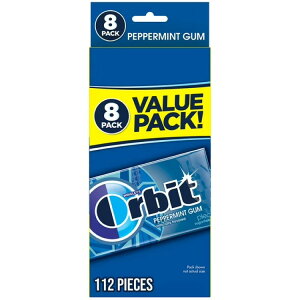 �I�[�r�b�g �V���K�[�t���[�K�� �y�p�[�~���g 14��×8�p�b�N Orbit Peppermint Sugar Free Chewing Gum Travel Essentials - 8 Ct Pack �y�����񂹏��i�z