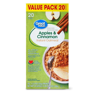 yő500~OFFN[|LzO[go[ AbvVi CX^gI[g~[ 35g×20 Great Value Apples & Cinnamon Instant Oatmeal, 1.23 oz, 20 Count y񂹏iz