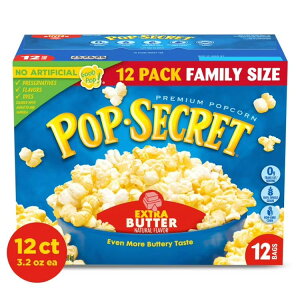 �|�b�v�V�[�N���b�g �d�q�����W�p�|�b�v�R�[�� �G�N�X�g���o�^�[�� 90g×12�� Pop Secret Microwave Popcorn, Extra Butter Flavor, 3.2 oz Sharing Bags, 12 Ct �y�����񂹏��i�z