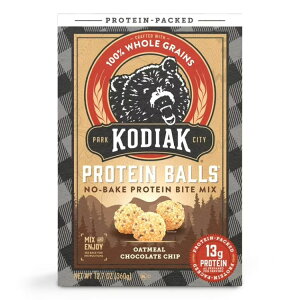 RfBAbN veC I[g~[ `R[g`bvm[xCNveC{[~bNX 360g Kodiak Protein Packed Oatmeal Chocolate Chip No-Bake Protein Ball Mix, 12.7 oz Box y񂹏iz