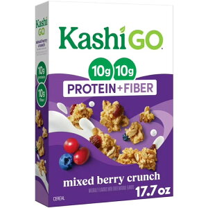�J�V �S�[ �v���e�C���V���A�� �~�b�N�X�x���[�N�����` 502g Kashi GO Protein Cereal, 10g Protein, 10g Fiber, Mixed Berry Crunch, 17.7oz Box (1 Box) �y�����񂹏��i�z