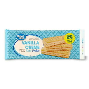 yő500~OFFN[|LzO[go[ oj N[EFn[NbL[ cCpbN 312g Great Value Vanilla Flavor Creme Wafer Cookies Twin Pack, 11 oz y񂹏iz