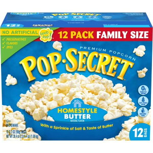 �|�b�v�V�[�N���b�g �d�q�����W�p�|�b�v�R�[�� �z�[���X�^�C���o�^�[�� 90g×12�� Pop Secret Microwave Popcorn, Homestyle Butter Flavor, 3.2 oz Sharing Bags, 12 Ct �y�����񂹏��i�z