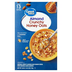 �O���[�g�o�����[ �A�[�����h���n�j�[ �N�����`�I�[�c �V���A�� 510g Great Value Almond Crunchy Honey Oats Cereal, 18 oz �y�����񂹏��i�z