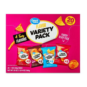 yő500~OFFN[|LzO[go[ t[o[oGeB`bvpbN 20ܓ 28g Great Value Flavor Variety Chip Pack, 20 Count, 1 oz y񂹏iz