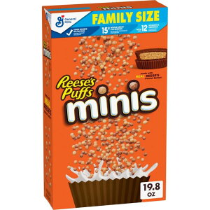 yő500~OFFN[|Lz[V[Y ptX ~jVA `R[gs[ibco^[ t@~[TCY 561g Reese's Puffs Minis Cereal, Chocolate Peanut Butter Family Size, 19.8 OZ y񂹏iz