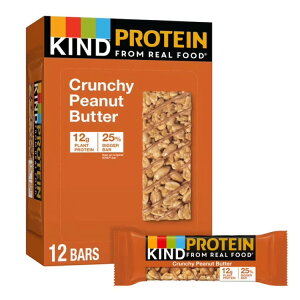 �J�C���h �N�����`�[�s�[�i�b�c�o�^�[ �v���e�C���o�[ 50g 12�{�� KIND Bars, Crunchy Peanut Butter Protein Bar, Gluten free, 1.76 oz, 12 Snack Bars �y�����񂹏��i�z