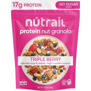 �j���[�g���C�� �v���e�C���i�b�c�O���m�[�� �g���v���x���[ 283g NuTrail 17g Protein Nut Granola Cereal, Triple Berry, No Sugar Added �y�����񂹏��i�z