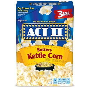Act II �o�^�[�����P�g���R�[�� �d�q�����W�p�|�b�v�R�[�� 3���� Act II Buttery Kettle Corn Microwave Popcorn, 2.75 oz., 3-Count �y�����񂹏��i�z