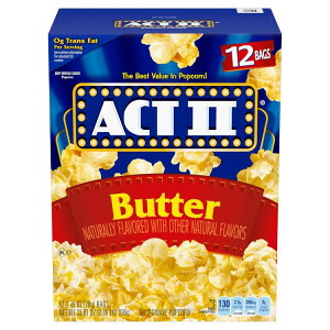 Act II �o�^�[ �d�q�����W�|�b�v�R�[�� 12���� Act II Butter Microwave Popcorn, 2.75 oz., 12-Count Bags �y�����񂹏��i�z