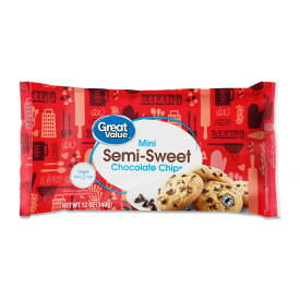 グレートバリュー ミニセミスイート チョコレートベーキングチップ 340g バッグ Great Value Mini Semi-Sweet Chocolate Baking Chips, 12 oz Bag 【お取り寄せ商品】