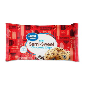 yő500~OFFN[|LzO[go[ ~jZ~XC[g `R[gx[LO`bv 340g obO Great Value Mini Semi-Sweet Chocolate Baking Chips, 12 oz Bag y񂹏iz