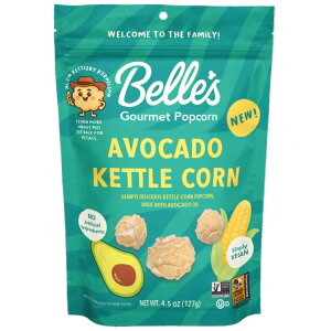 �x���Y�O�����|�b�v�R�[�� �A�{�J�h�P�g���R�[�� 127g Belle's Gourmet Popcorn Avocado Kettle Corn Popcorn 4.5 oz �y�����񂹏��i�z