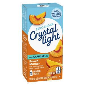 �N���X�^�����C�g �h�����N�~�b�N�X �s�[�`�}���S�[ �J�t�F�C������ 10�ܓ��� Crystal Light Drink Mix Peach Mango with Caffeine, 10 Packets �y�����񂹏��i�z