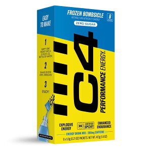 C4 �p�t�H�[�}���X�G�i�W�[�p�E�_�[�~�b�N�X �t���[�Y���{���V�N�� 8�{ C4 Performance Energy Powder Mix Frozen Bombsicle, 8 Pack �y�����񂹏��i�z