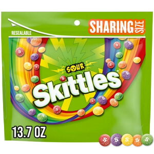�X�L�b�g���Y �T���[�L�����f�B �`���[�C�[�t���[�c�L�����f�B 388g Skittles Sour Candy, Chewy Fruit Candies, Share Size, 13.7 oz Bag �y�����񂹏��i�z