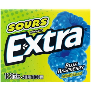 �G�N�X�g�� �T���[�Y �u���[���Y�x���[ �V���K�[�t���[ �`���[�C���K�� 15�{���� Extra Sours Blue Raspberry Sugar Free Chewing Gum - 15 Stick Pack �y�����񂹏��i�z