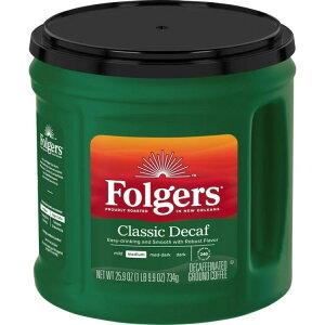 �t�H���W���[�Y �N���V�b�N �f�J�t�F ������ ���R�[�q�[ ��734g Folgers Classic Decaf Ground Coffee, Medium Roast, 25.9 oz Canister �y�����񂹏��i�z