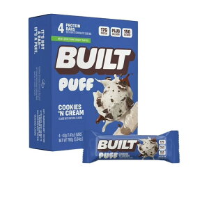 �yP10�{��19��18��-31���z�r���g �p�t �v���e�C���o�[ �N�b�L�[���N���[�� 40g 4�{�� BUILT Puff Protein Bar, Cookies N' Cream, 4 Count Box, 1.41 oz Bars �y�����񂹏��i�z