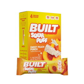 ビルト サワーパフ プロテインバー スイートピーチパンチ 4本入りボックス BUILT Sour Puff Protein Bar, Sweet Peach Punch 4 Count Box 【お取り寄せ商品】