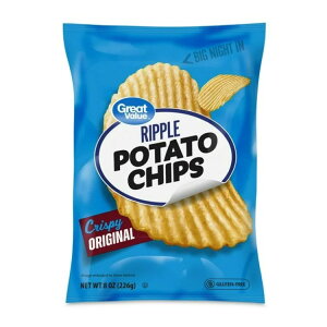 yő500~OFFN[|LzO[go[ bvIWi|eg`bvX 227g Great Value Rippled Original Potato Chips, 8 oz bag y񂹏iz