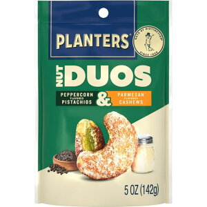 yő500~OFFN[|Lzv^[Y ibcfI ybp[R[ sX^`IpUJV[ibc 142g PLANTERS Nut Duos Peppercorn Pistachio and Parmesan Flavored Cashew, 5 oz y