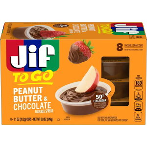 Wt gD[S[ s[ibco^[`R[gXvbh 8 e31.2g Jif To Go Peanut Butter & Chocolate Flavored Spread, 8 Single-Serve Cups, 1.1 Oz. Each y񂹏iz
