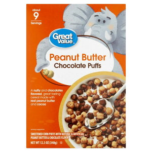 yő500~OFFN[|LzO[go[ s[ibco^[`R[g ptVA 349g Great Value Peanut Butter Chocolate Puffs Cereal, 12.3 oz y񂹏iz
