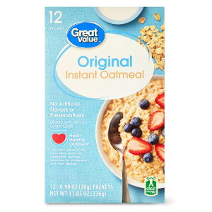 yő500~OFFN[|LzO[go[ IWi CX^gI[g~[ 28g×12ܓ Great Value Original Instant Oatmeal, 0.98 oz, 12 Count y񂹏iz