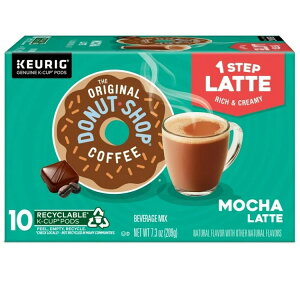 �I���W�i���h�[�i�c�V���b�v ���J���e���� �R�[�q�[ K�J�b�v 10���� The Original Donut Shop, One Step Mocha Latte Flavored K-Cup Coffee Pods, 10 Count �y�����񂹏��i�z