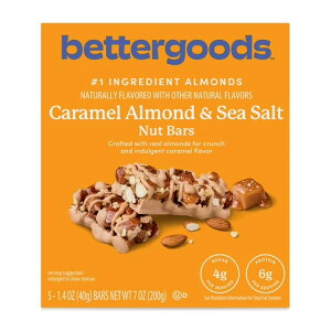 �x�^�[�O�b�Y �L���������A�[�����h���V�[�\���g �i�b�c�o�[ 40g 5�{�� bettergoods Caramel Almond & Sea Salt Nut Bars, 1.4 oz, 5 Count �y�����񂹏��i�z