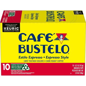�J�t�F�u�X�e�� �G�X�v���b�\�X�^�C�� �_�[�N���[�X�g K�J�b�v�R�[�q�[ 10���� Cafe Bustelo Espresso Style Dark Roast Coffee, Keurig K Cup pods, 10 Count Box �y�����񂹏��i�z